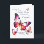 Daughter Religious Birthday Pretty Butterflies Card<br><div class="desc">Celebrate your Daughter’s birthday with this beautiful faith-filled card adorned with soft watercolor butterflies in blush, lavender, and coral. The front message shares birthday blessings with gentle warmth, and the verse from Numbers 6:24 adds a meaningful spiritual touch. A tender way to honor the joy she brings to your life...</div>