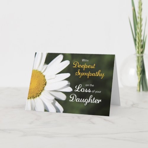 Daughter Religious Sympathy White Daisy Card