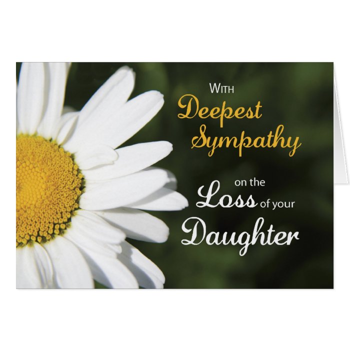 Daughter, Religious Sympathy, White Daisy Greeting Cards