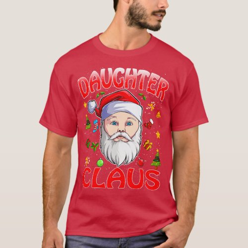 Daughter Santa Claus Christmas Matching Costume T_Shirt