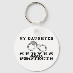 Daughter Serves Protects - Hat Keychain