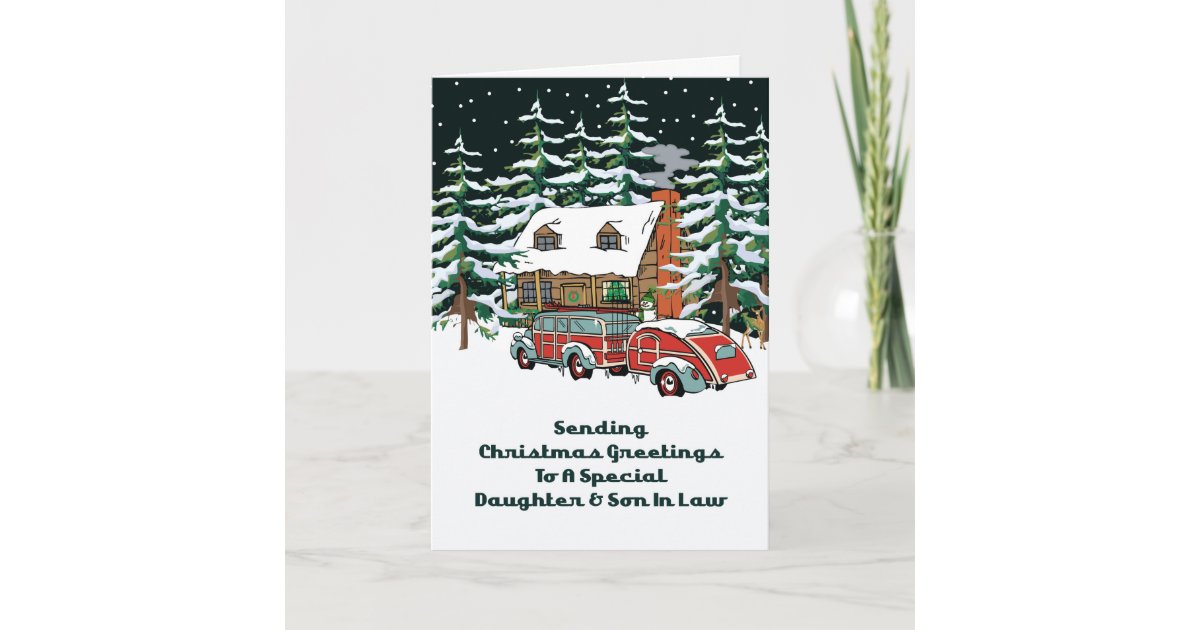 Daughter & son in law christmas greetings holiday card Daughter & Son In Law Christmas Greetings Holiday Card | Zazzle.com