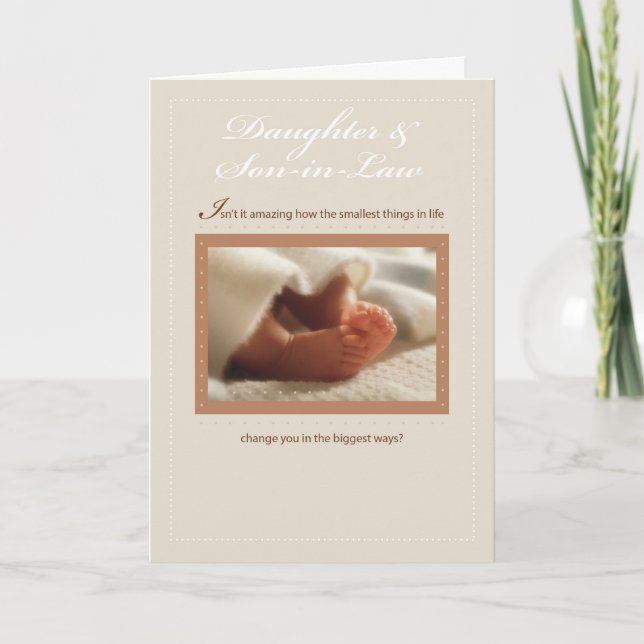 Daughter,  Son-in-Law Custom Name Congratulations Card (Front)