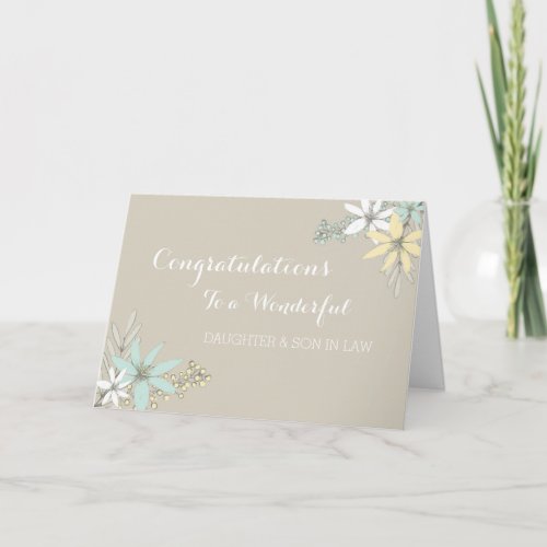 Daughter  Son In Law Wedding Congratulations Grey Card