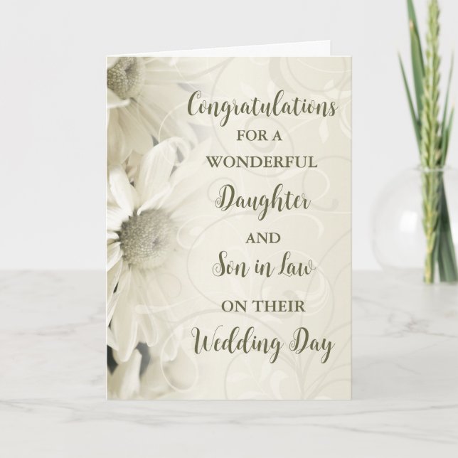 Daughter & Son in Law Wedding Day Congratulations Card (Front)