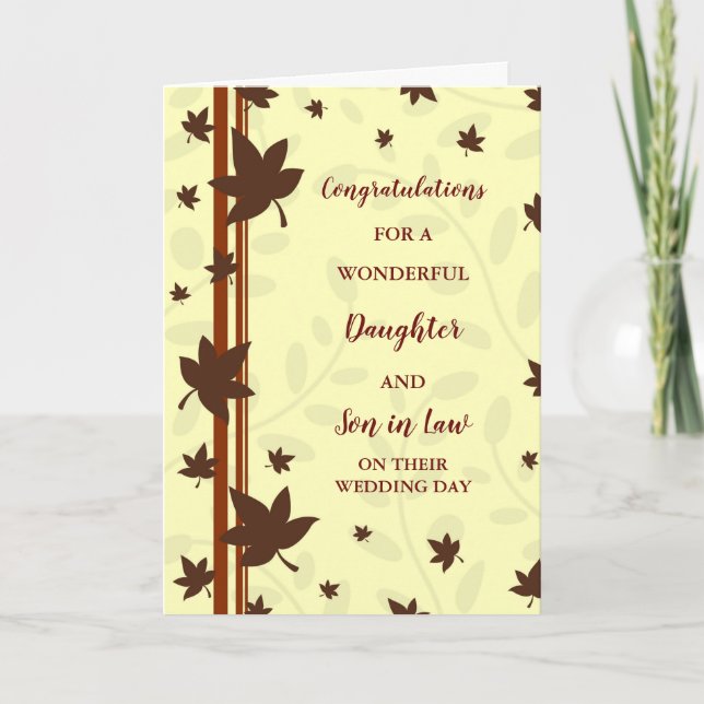 Daughter & Son in Law Wedding Day Congratulations Card (Front)