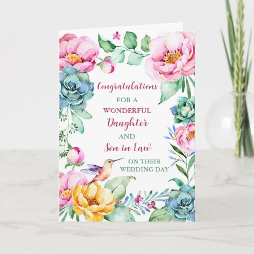 Daughter  Son in Law Wedding Day Congratulations Card