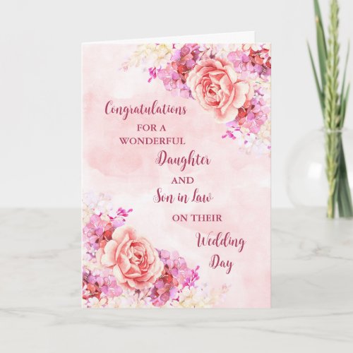 Daughter  Son in Law Wedding Day Congratulations Card