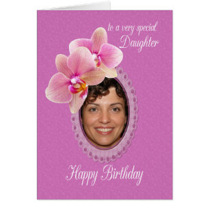 Daughter Special Birthday Wishes Orchids Cards