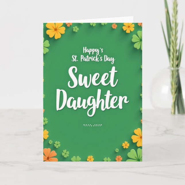 Daughter St Patricks Day Sweet Card (Front)