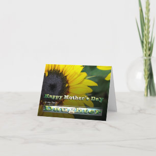Daughter Sunflower Happy Mother Day Garden flower Card