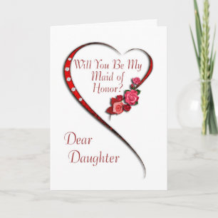 Daughter, Swirling heart Maid of Honor invite