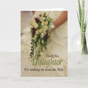 Daughter Thanks for Walking me down Aisle Letterpress Thank You Card