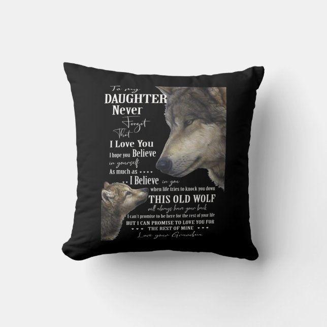 Daughter Throw Pillow (Front)