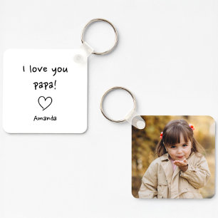 Daughter to Dad Photo Love Message Keychain