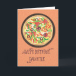 Daughter Tween Teen Pizza Birthday Card<br><div class="desc">If your tween or teen daughter loves pizzas so much then you must get your hands on this card right away to give as she celebrates her special day. A big round pizza on the front is ready to greet her a happy birthday</div>