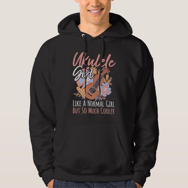 Daughter Ukulele Player I Girl Ukulele I Woman Uku Hoodie (Front)