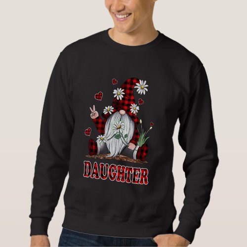 Daughter Valentines Day Gnome Buffalo Plaid Sweatshirt