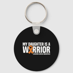 Daughter Warrior Orange Ribbon Leukemia Cancer Awa Keychain