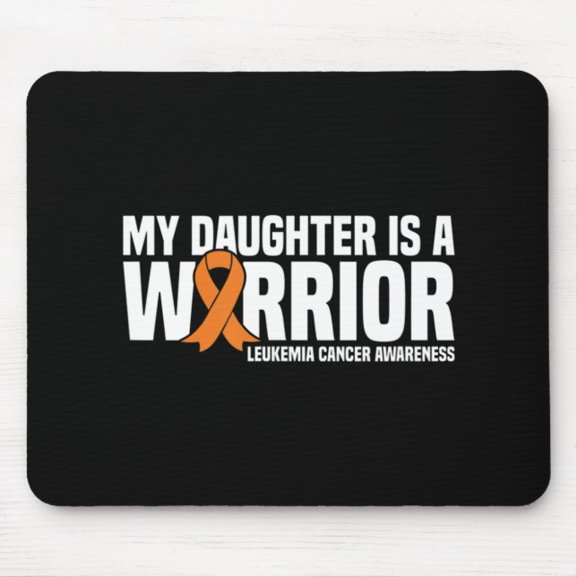 Daughter Warrior Orange Ribbon Leukemia Cancer Awa Mouse Pad (Front)