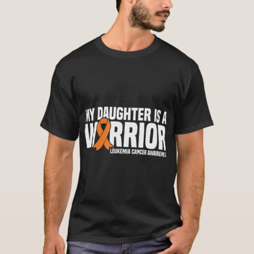 Daughter Warrior Orange Ribbon Leukemia Cancer Awa T_Shirt