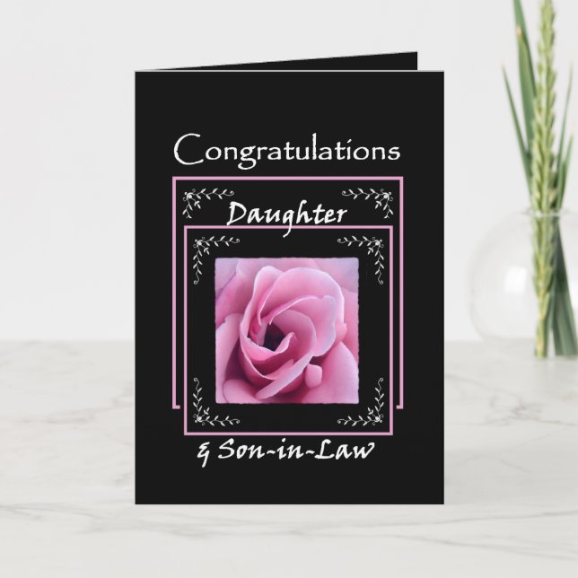 DAUGHTER Wedding Congratulations - Pink Rose Card (Front)