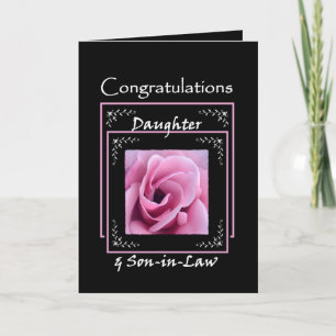 DAUGHTER Wedding Congratulations - Pink Rose Card