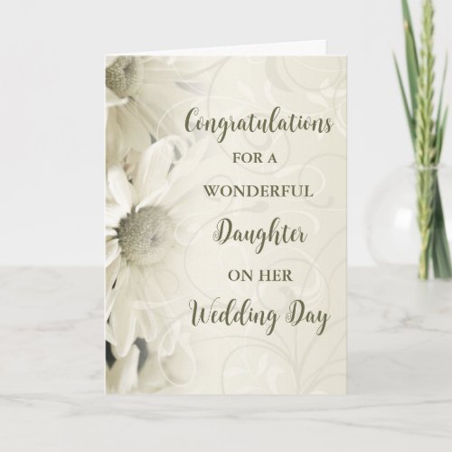 Daughter Wedding Day Congratulations Card