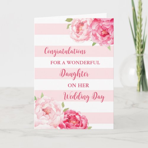 Daughter Wedding Day Congratulations Card