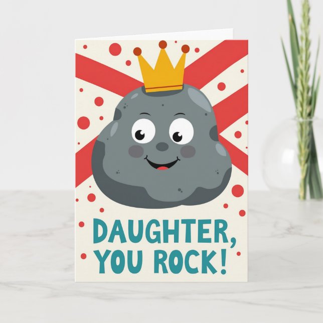 Daughter You Rock Mothers Day Card (Front)
