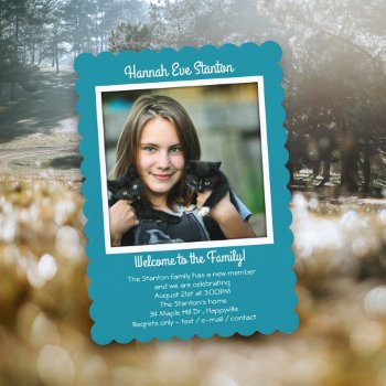 Daughter's Adoption Photo Party Invitation by BlueHyd at Zazzle