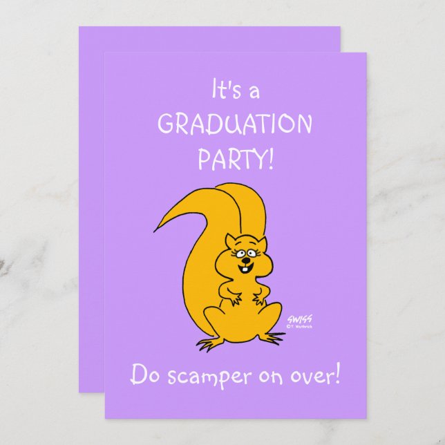 Daughters Backyard Graduation Party Funny Invites (Front/Back)