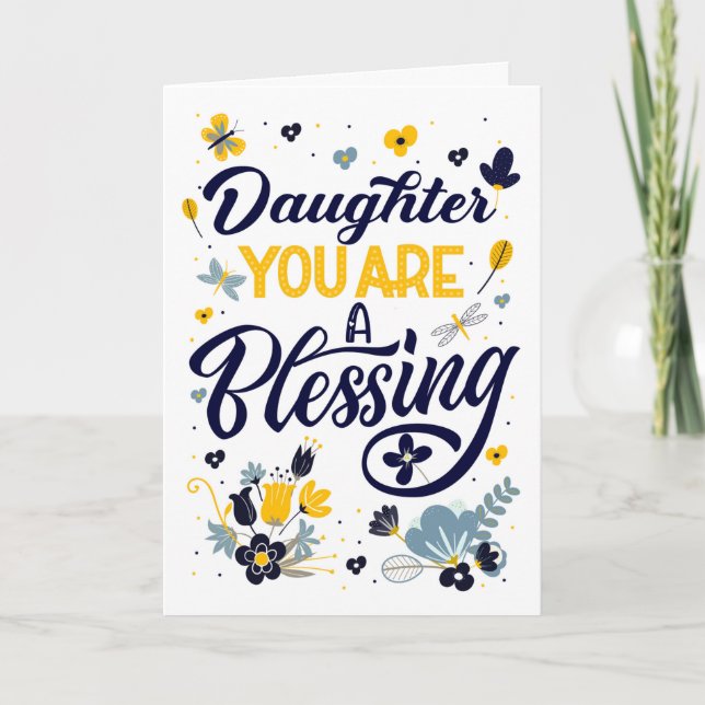 Daughter's Birthday You are a Blessing Botanical Card (Front)