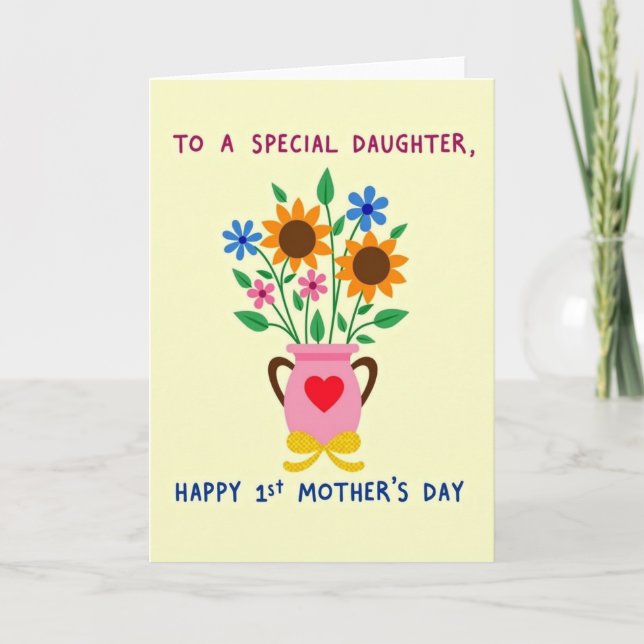 Daughters First Mothers Day Floral Card (Front)