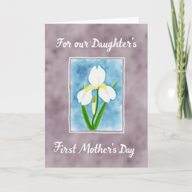 Daughters First Mothers Day Flower Card (Front)
