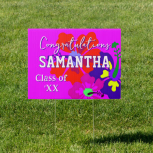 Daughters Graduation Sign Tropical Hibiscus
