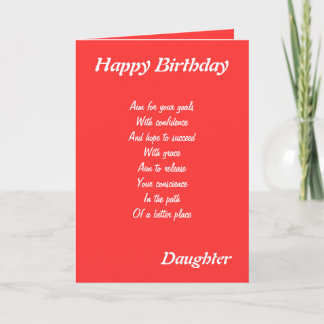 Daughter's Inspirational birthday cards