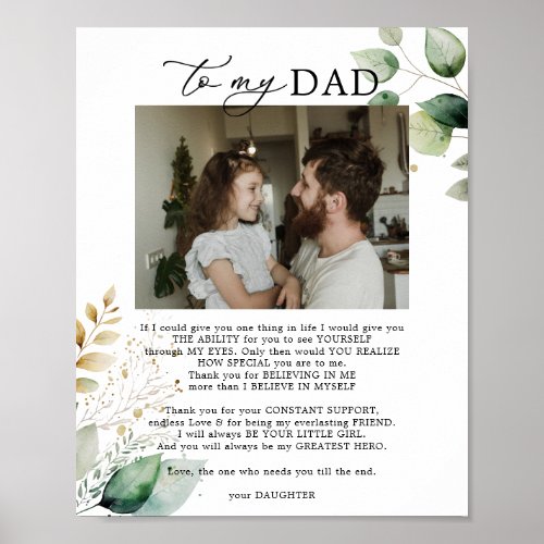 Daughters love for Dad Saying Quote Poster