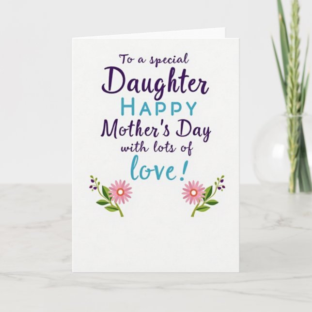 Daughters Mothers Day Floral Card (Front)