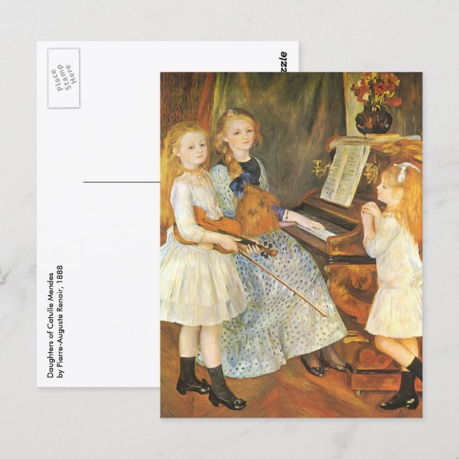 Daughters of Catulle Mendes by Pierre Renoir Postcard (Front/Back)
