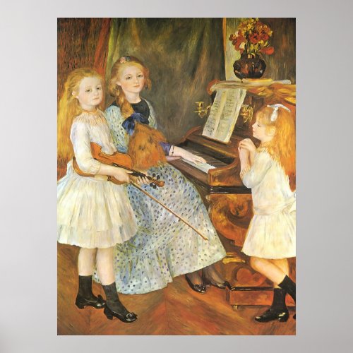 Daughters of Catulle Mendes by Pierre Renoir Poster