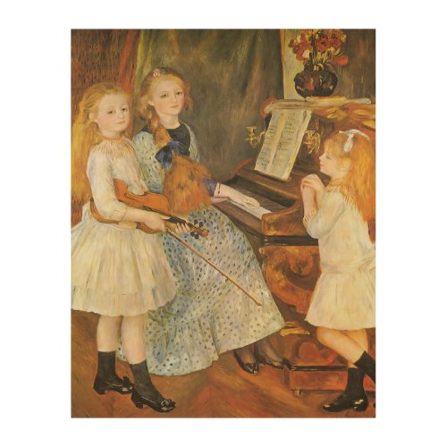 Daughters of Catulle Mendes by Pierre Renoir Wood Wall Art