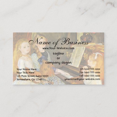 Daughters of Catulle Mendes; Pierre Auguste Renoir Business Card Templates