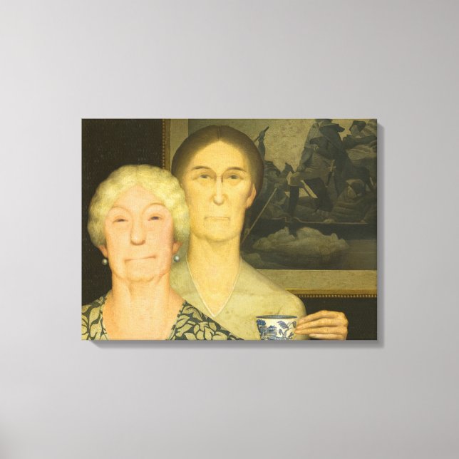 Daughters of Revolution by Grant Wood Canvas Print (Front)