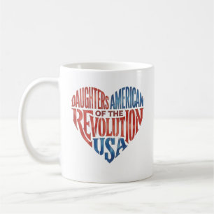 Daughters of the American Revolution USA Heart  Coffee Mug