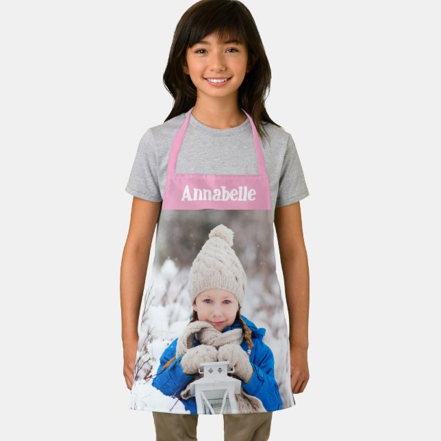 Daughters Photo Girls Pink Apron (Insitu)