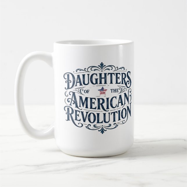 Daughters star flag American Revolution US lineage Coffee Mug (Left)