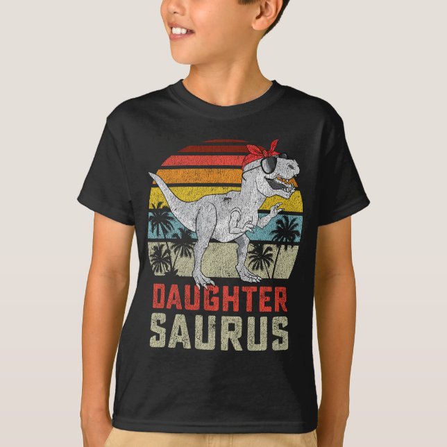 Daughtersaurus TRex Dinosaur Daughter Saurus Famil T-Shirt (Front)