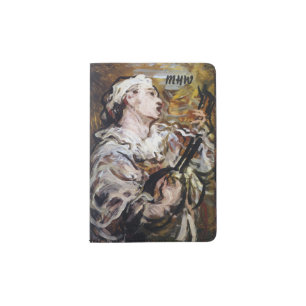 Daumier’s Pierrot custom monogram passport cover