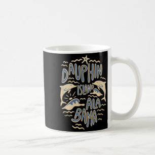 Dauphin Island Alabama Ocean Dolphin Lovers Retro Coffee Mug